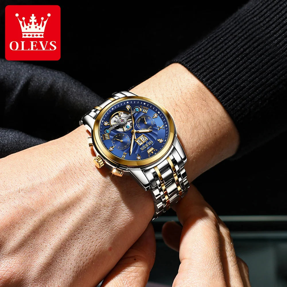 Automatisch multifunctioneel mechanisch waterdicht herenhorloge