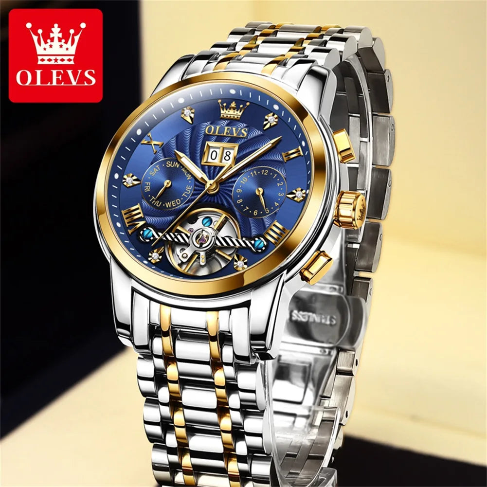 Automatisch multifunctioneel mechanisch waterdicht herenhorloge